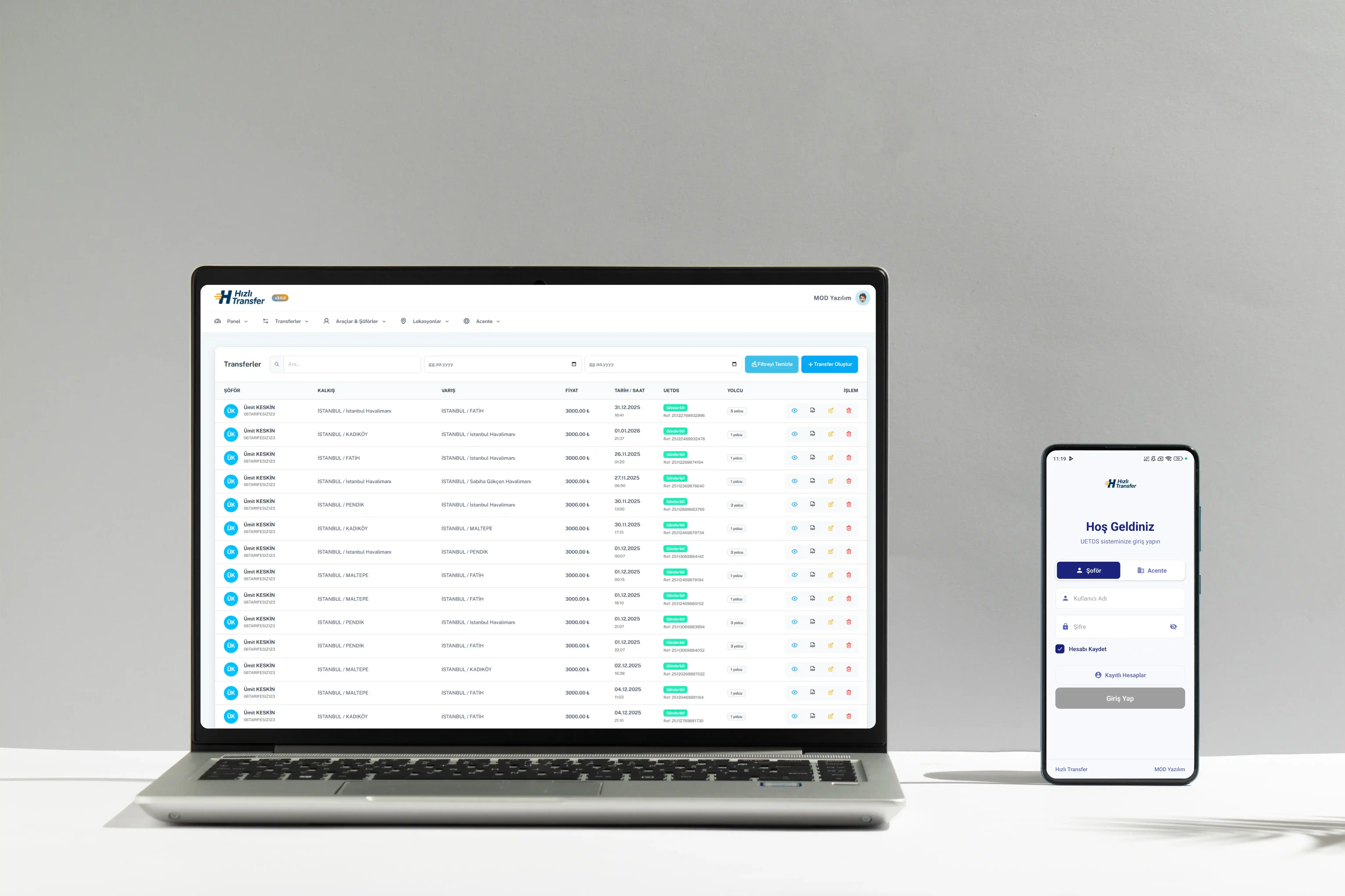 Hızlı Transfer U-ETDS Mobil Uygulama ve Acente Paneli